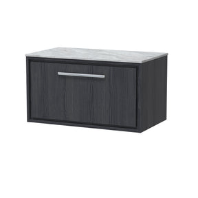 Lille 800mm Wall Hung Single Drawer Vanity with Marble Worktop