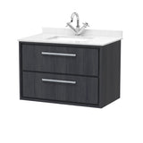Hudson Reed Lille 800mm Wall Hung 2-Drawer Vanity with Marble Top Basin With Soft Close Drawers