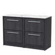 Hudson Reed Lille 1200mm Floor Standing 4-Drawer Vanity Unit With Marble Worktop