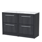 Hudson Reed Lille 1200mm Floor Standing 4-Drawer Vanity Unit With Marble Worktop