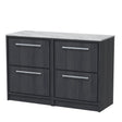 Hudson Reed Lille 1200mm Floor Standing 4-Drawer Vanity with Marble Worktop & Soft Close Drawers