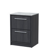 Hudson Reed Lille 600mm Floor Standing 2-Drawer Vanity Unit With Marble Worktop