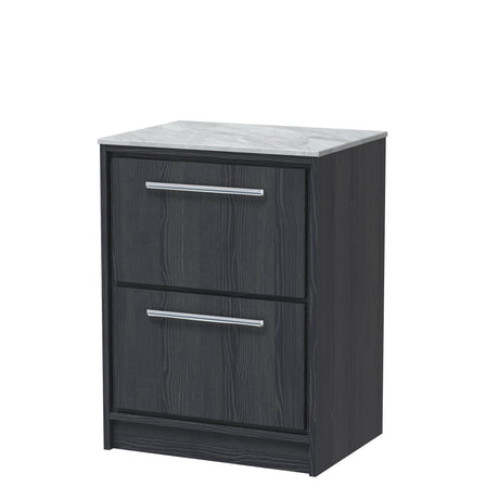 Hudson Reed Lille 600mm Floor Standing 2-Drawer Vanity Unit With Marble Worktop