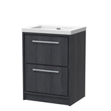 Lille 600mm Floor Standing 2-Drawer Vanity with Basin - 0 Tap Hole
