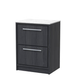Hudson Reed Lille 600mm Floor Standing 2-Drawer Vanity Unit With Marble Worktop