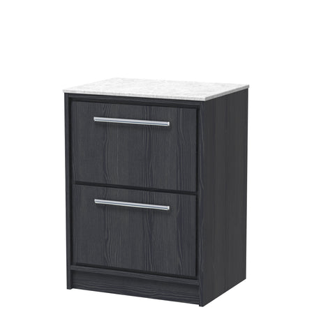 Hudson Reed Lille 600mm Floor Standing 2-Drawer Vanity Unit With Marble Worktop