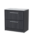 Hudson Reed Lille 800mm Floor Standing 2-Drawer Vanity Unit With Marble Worktop & Handles