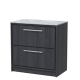 Hudson Reed Lille 800mm Floor Standing 2-Drawer Vanity Unit With Marble Worktop & Handles