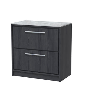 Hudson Reed Lille 800mm Floor Standing 2-Drawer Vanity Unit With Marble Worktop & Handles