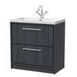 Lille 800mm Floor Standing 2-Drawer Vanity with Basin - 1 Tap Hole