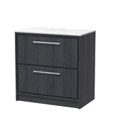 Hudson Reed Lille 810mm Floor Standing 2-Drawer Vanity Unit With Marble Worktop, Soft-Close Drawers