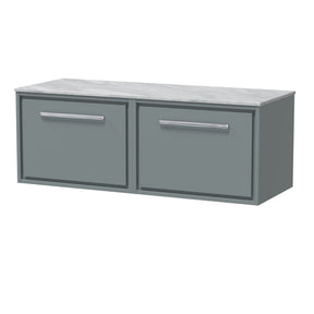 Lille 1200mm Wall Hung Single Drawer Vanity with Marble Worktop