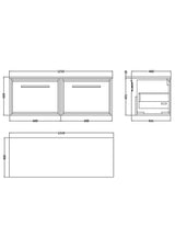 Lille 1200mm Wall Hung Single Drawer Vanity with Marble Worktop