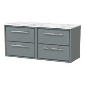 Lille 1200mm Wall Hung 4-Drawer Vanity with Marble Worktop