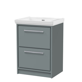 Lille 600mm Floor Standing 2-Drawer Vanity with Basin - 0 Tap Hole