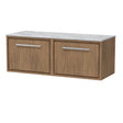 Hudson Reed Lille 1200mm Antique Oak Wall Hung Single Drawer Vanity With Marble Worktop