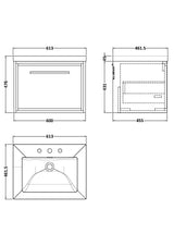 Lille 600mm Wall Hung Single Drawer Vanity with Basin - 3 Tap Hole