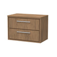 Hudson Reed Lille 800mm Antique Oak Wall Hung 2-Drawer Vanity Unit With Worktop and Soft Close Drawers