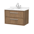 Hudson Reed Lille 800mm Antique Oak Wall Hung 2-Drawer Vanity Unit with Marble Worktop Basin