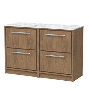 Hudson Reed Lille 1200mm Floor Standing 4-Drawer Vanity With Marble Worktop