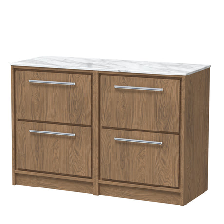 Hudson Reed Lille 1200mm Floor Standing 4-Drawer Vanity With Marble Worktop