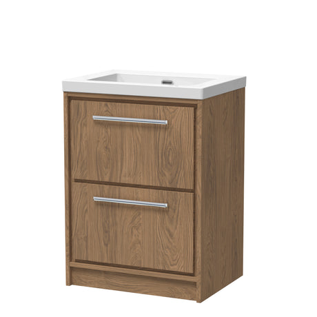 Lille 600mm Floor Standing 2-Drawer Vanity with Basin - 0 Tap Hole