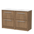 Hudson Reed Lille 1200mm Floor Standing 4-Drawer Vanity Unit With Marble Worktop