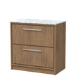 Hudson Reed Lille 800mm Floor Standing Antique Oak 2-Drawer Vanity Unit With Marble Worktop & Soft Close Drawers