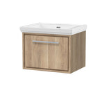 Hudson Reed Lille 600mm Bleached Oak 0 Tap Hole Wall Hung Single Drawer Vanity with Basin