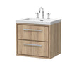 Hudson Reed Lille 600mm Bleached Oak Wall Hung 2-Drawer Vanity Unit with 3 Tap Hole Basin