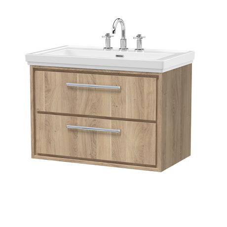 Lille 800mm Wall Hung 2-Drawer Vanity with Basin - 3 Tap Hole