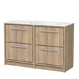 Hudson Reed Lille 1200mm Floor Standing 4-Drawer Vanity Unit With Marble Worktop & Soft-Close Drawers