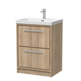 Lille 600mm Floor Standing 2-Drawer Vanity with Basin - 1 Tap Hole