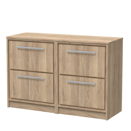 Hudson Reed Lille 605mm Bleached Oak Floor Standing 4-Drawer Vanity Unit With Worktop