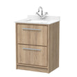 Hudson Reed Lille 600mm Bleached Oak Floor Standing 2-Drawer Vanity Unit with Marble Worktop Basin