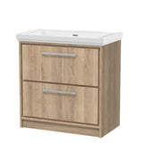 Lille 800mm Floor Standing 2-Drawer Vanity with Basin - 0 Tap Hole