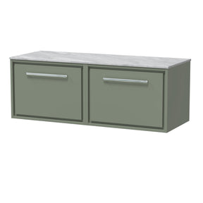 Lille 1200mm Wall Hung Single Drawer Vanity with Marble Worktop