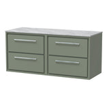 Lille 1200mm Wall Hung 4-Drawer Vanity with Marble Worktop
