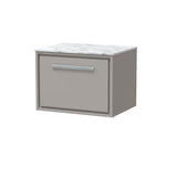 Lille 600mm Wall Hung Single Drawer Vanity with Marble Worktop