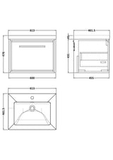 Lille 600mm Wall Hung Single Drawer Vanity with Basin - 1 Tap Hole