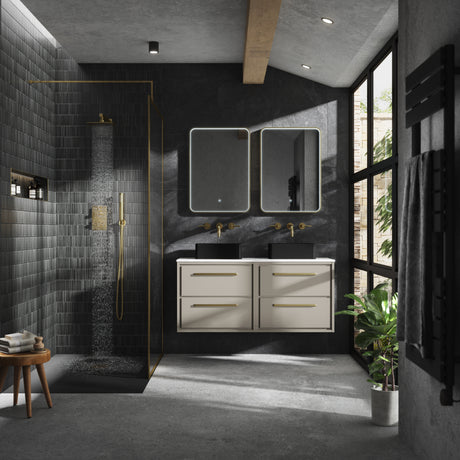 Lille 1200mm Wall Hung 4-Drawer Vanity with Marble Worktop