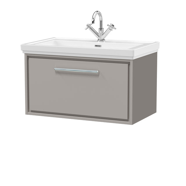Lille 800mm Wall Hung Single Drawer Vanity with Basin - 1 Tap Hole