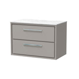 Lille 800mm Wall Hung 2-Drawer Vanity with Marble Worktop