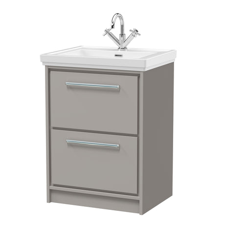 Lille 600mm Floor Standing 2-Drawer Vanity with Basin - 1 Tap Hole