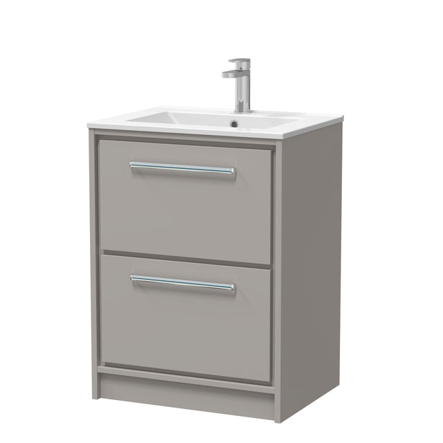Lille 600mm Floor Standing 2-Drawer Vanity with Basin - 1 Tap Hole