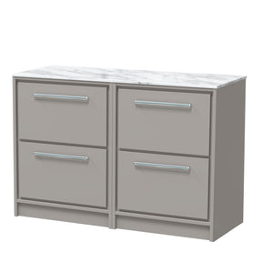 Lille 1200mm Floor Standing 4-Drawer Vanity with Marble Worktop