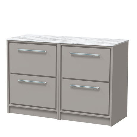 Lille 1200mm Floor Standing 4-Drawer Vanity with Marble Worktop