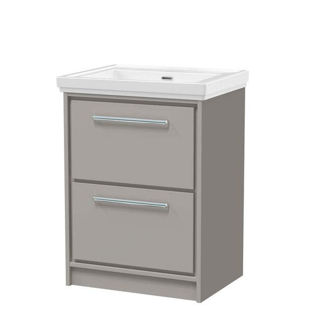 Lille 600mm Floor Standing 2-Drawer Vanity with Basin - 0 Tap Hole