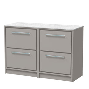 Lille 1200mm Floor Standing 4-Drawer Vanity with Marble Worktop