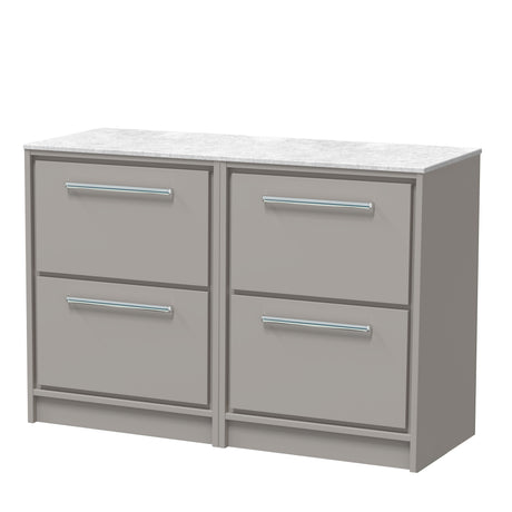 Lille 1200mm Floor Standing 4-Drawer Vanity with Marble Worktop